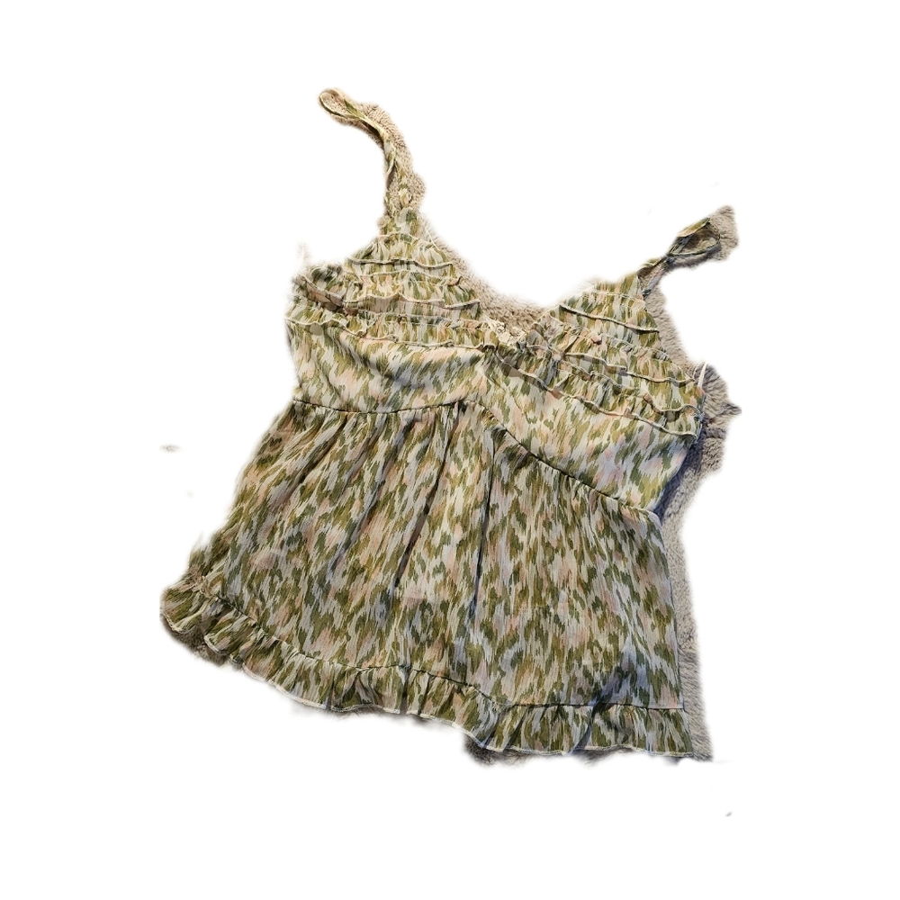 Sheer midriff tank top